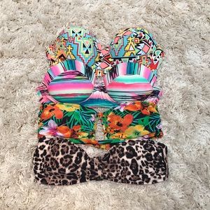 Lot of 4 forever 21 bandeau bikini tops
